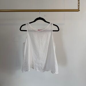 white linen tank top